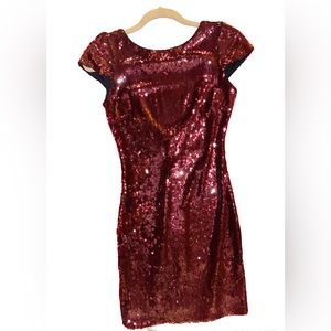 Dress the Population Women's Tabitha Cap Sleeve Sequin Mini Dress